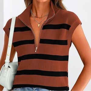 Women's PrettyGarden Half -Zip Sweater Vest. Size M